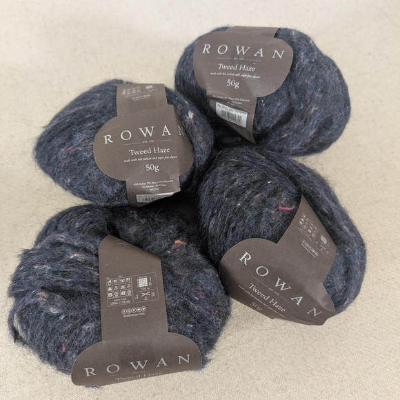 9 x Rowan Tweed Haze Yarn Skiens in Grey and Navy, Mohair Alpaca - Picture 5 of 10